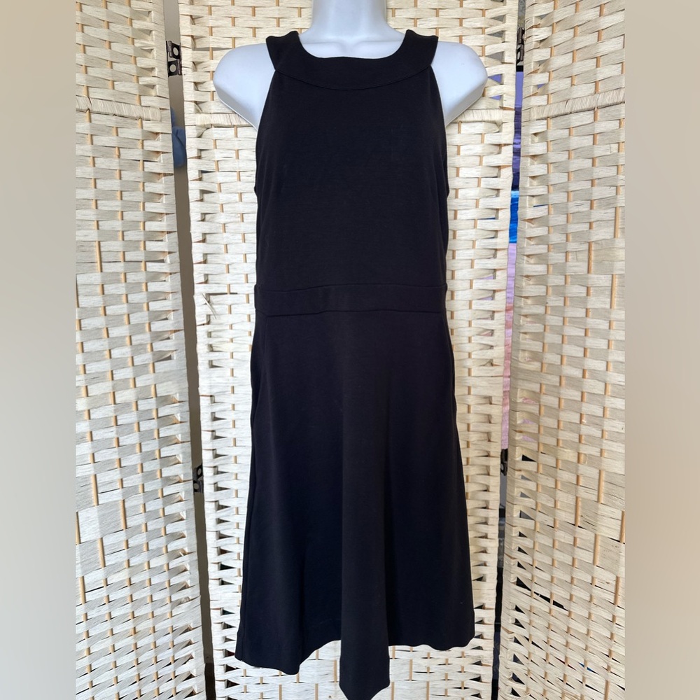 LOFT Black Sleeveless Dress with Pockets